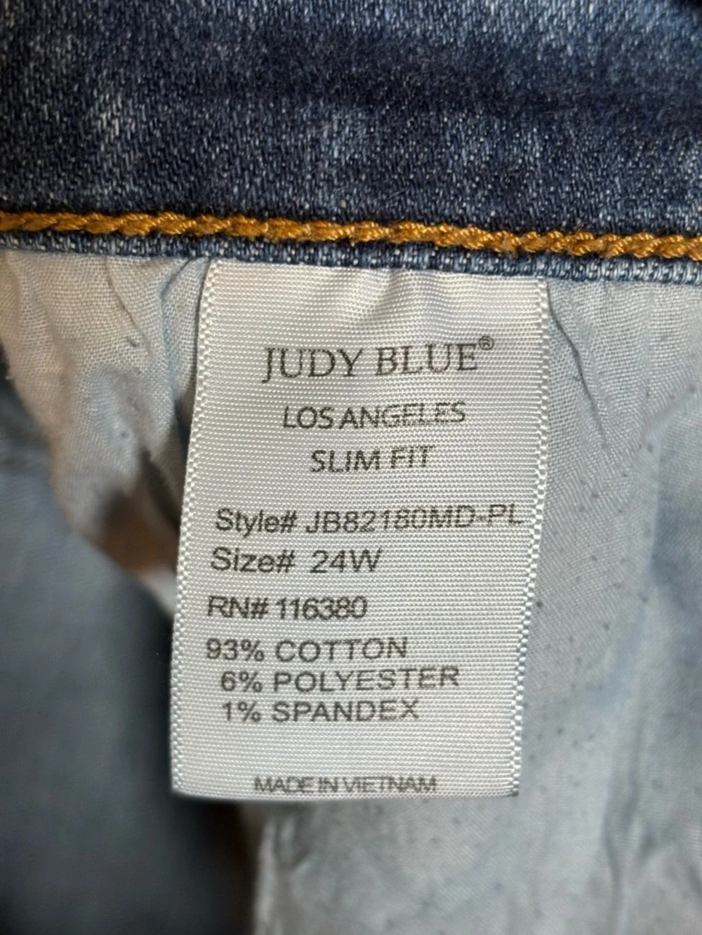 Judy Blue Slim Fit Denim Jeans-Medium-Wash Blue-Women Size 24W